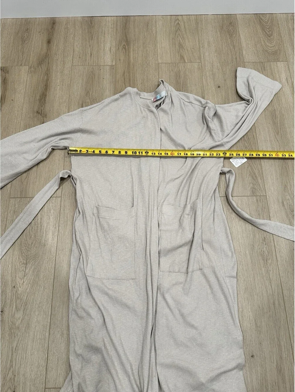 NWT FREE PEOPLE BEACH Women's Tan Cotton Linen Blend Duster Cardigan Belt M